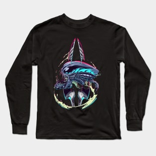 Impaled Alien (with Retro Logo on Reverse) Long Sleeve T-Shirt